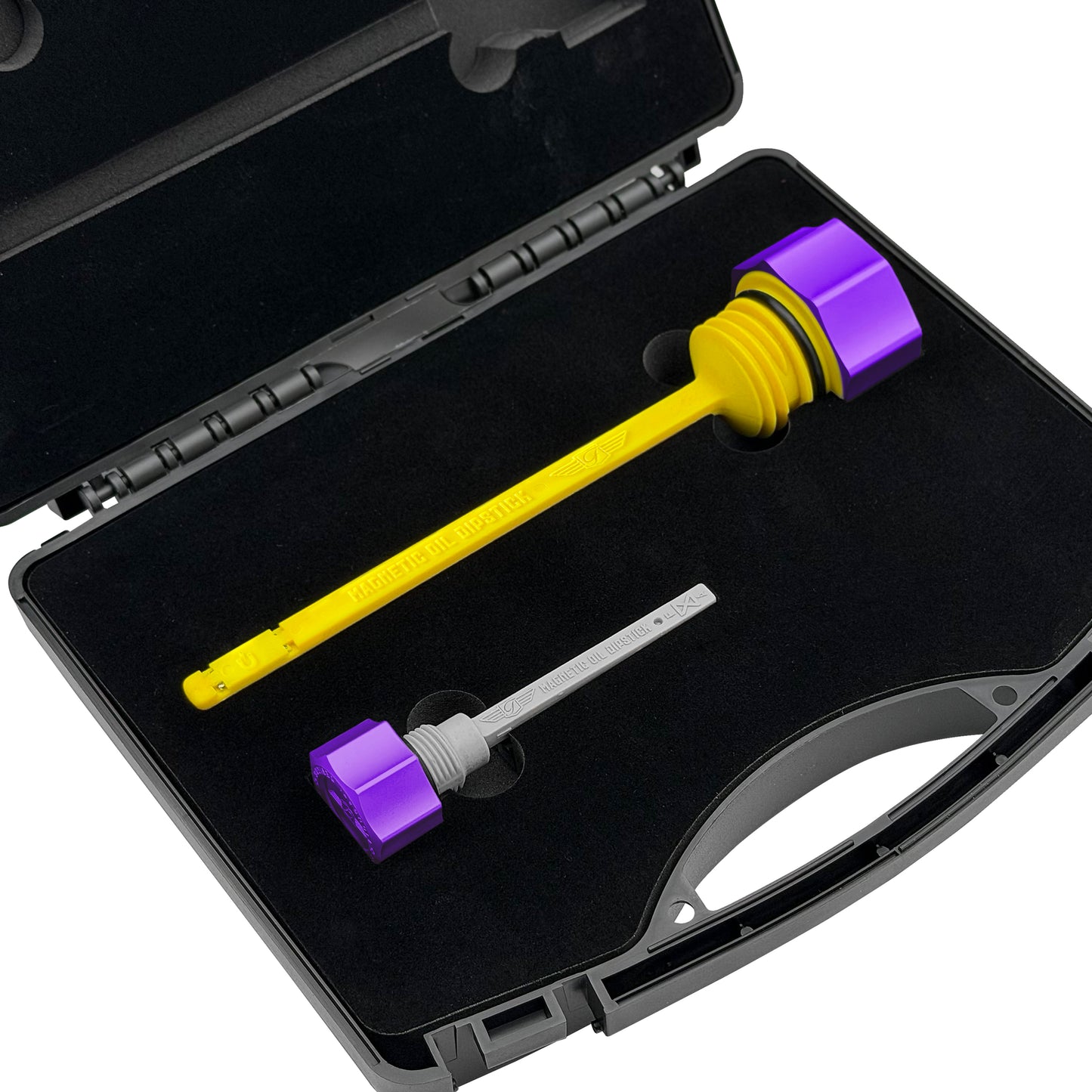 Performance Magnetic Dipstick Kit for Harley-Davidson M8 (2017-2026) - Curved Purple