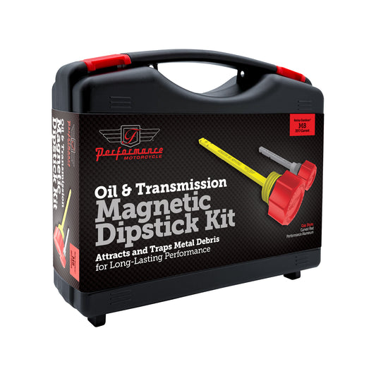 Performance Magnetic Dipstick Kit for Harley-Davidson M8 (2017-2026) - Curved Red