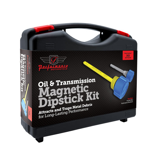 Performance Magnetic Dipstick Kit for Harley-Davidson M8 (2017-2026) - Knurled Blue