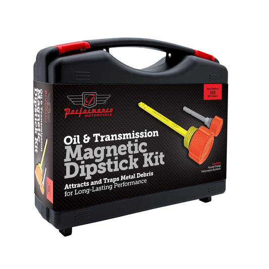 Performance Magnetic Dipstick Kit for Harley-Davidson M8 (2017-2026) - Knurled Orange