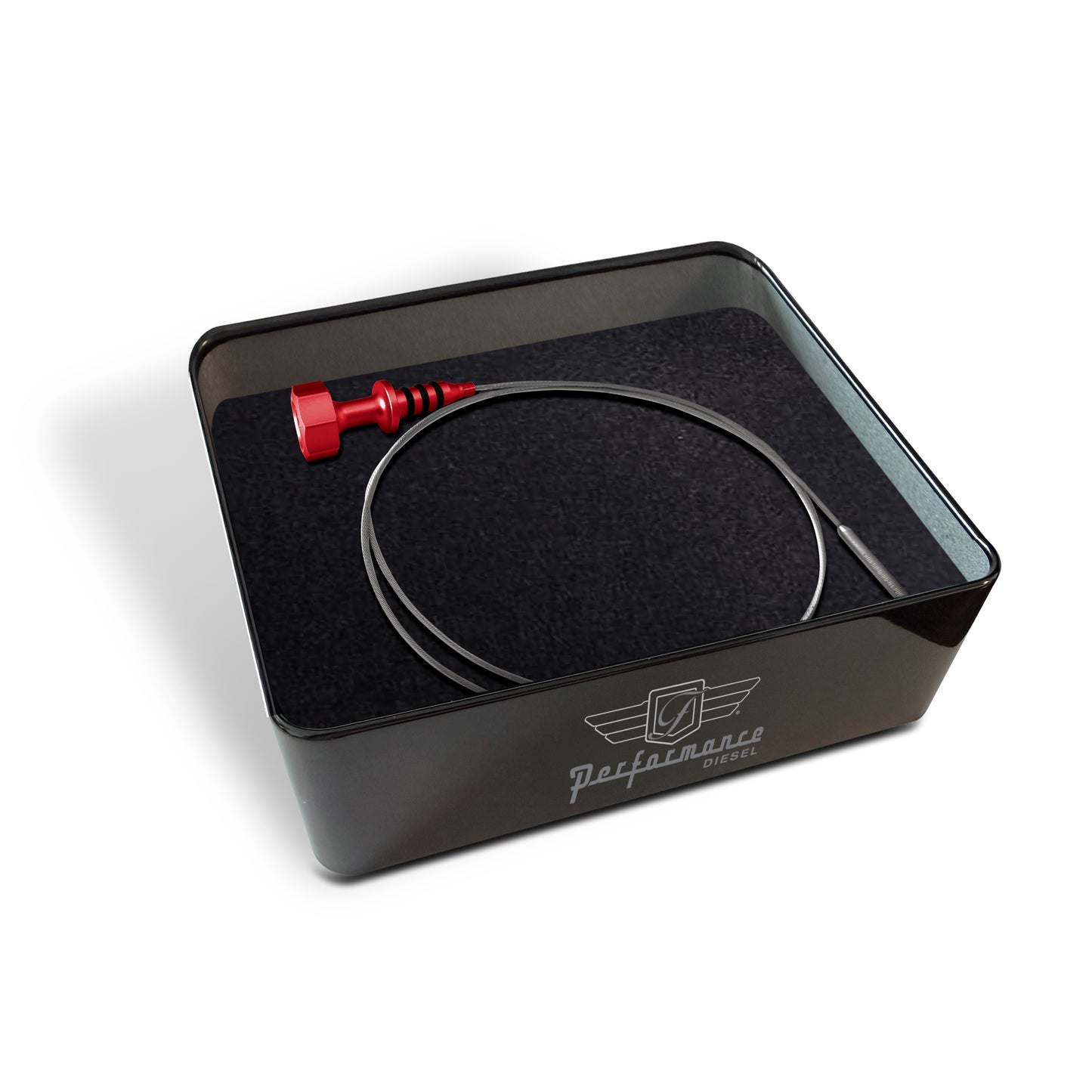 Performance Magnetic Engine Oil Dipstick for GM 6.6L V-8 L5P Duramax Turbo-Diesel - Curved Red