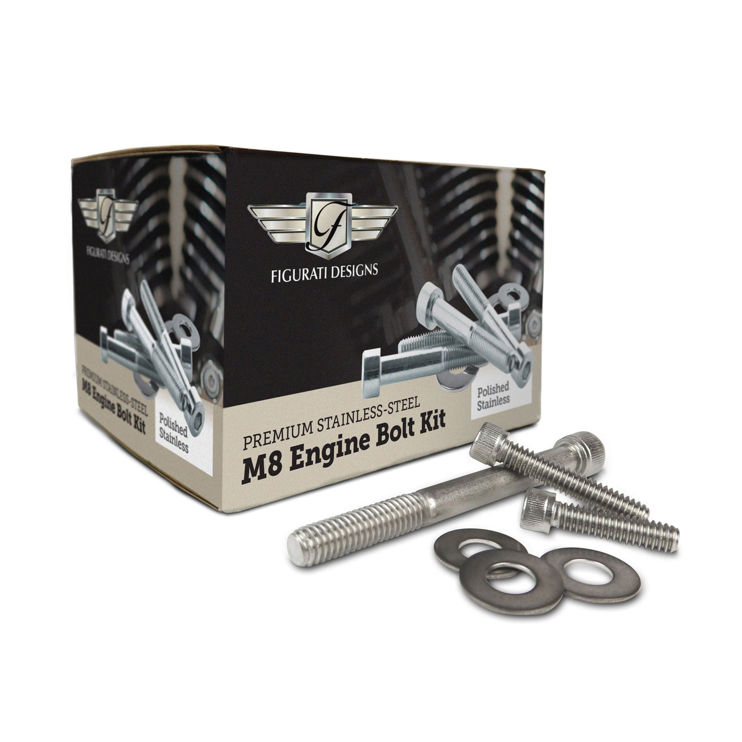 Engine Bolt Kit M8 Polished Stainless-Steel