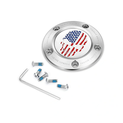 Harley-Davidson Stainless-Steel Red White and Blue American Flag - Reversed Twin Cam Timing Cover