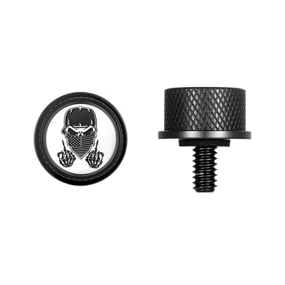 Custom Stainless-Steel Masked Skull in Black Seat Screw