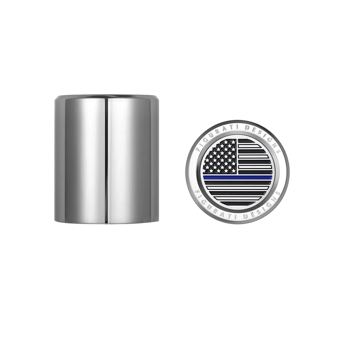 Harley-Davidson Stainless-Steel Blue Line American Flag Docking Covers