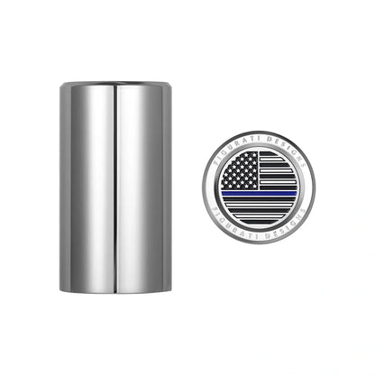 Harley-Davison Stainless-Steel Blue Line American Flag Docking Covers