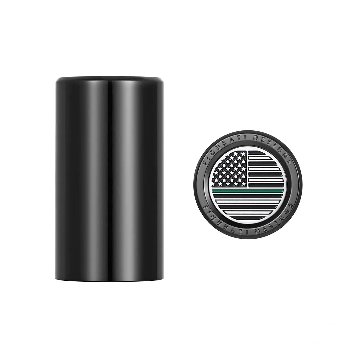 Cubiertas de acoplamiento de bandera americana de línea verde negra de acero inoxidable Harley-Davidson 