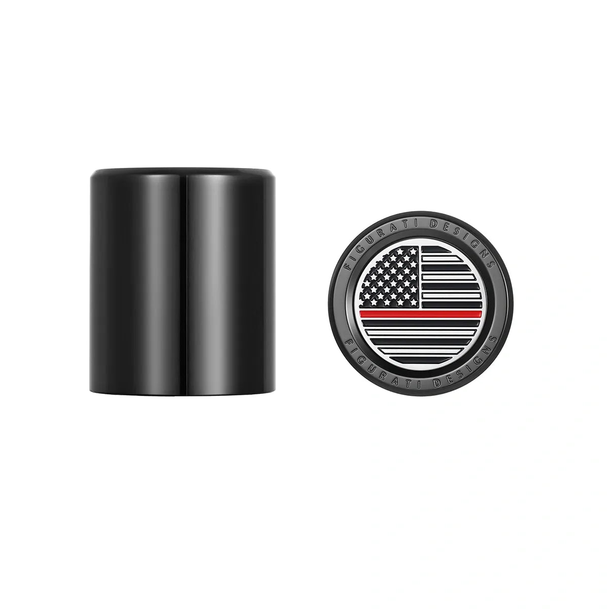 Harley-Davidson Stainless-Steel Black Red Line American Flag Docking Covers