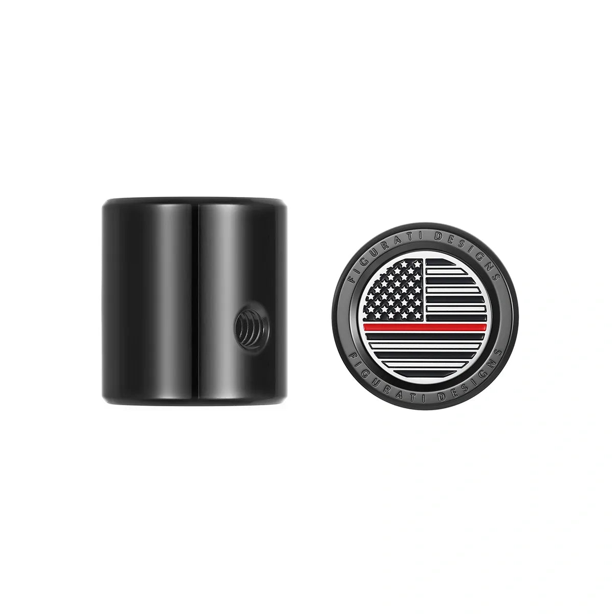 Cubierta de palanca de cambio de talón y punta - Bandera estadounidense de acero inoxidable/línea roja negra 