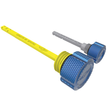 Performance Magnetic Dipstick Kit for Harley-Davidson M8 (2017-2025) - Knurled Blue