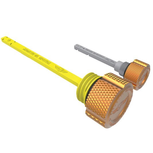 Performance Magnetic Dipstick Kit for Harley-Davidson M8 (2017-2025) - Knurled Gold
