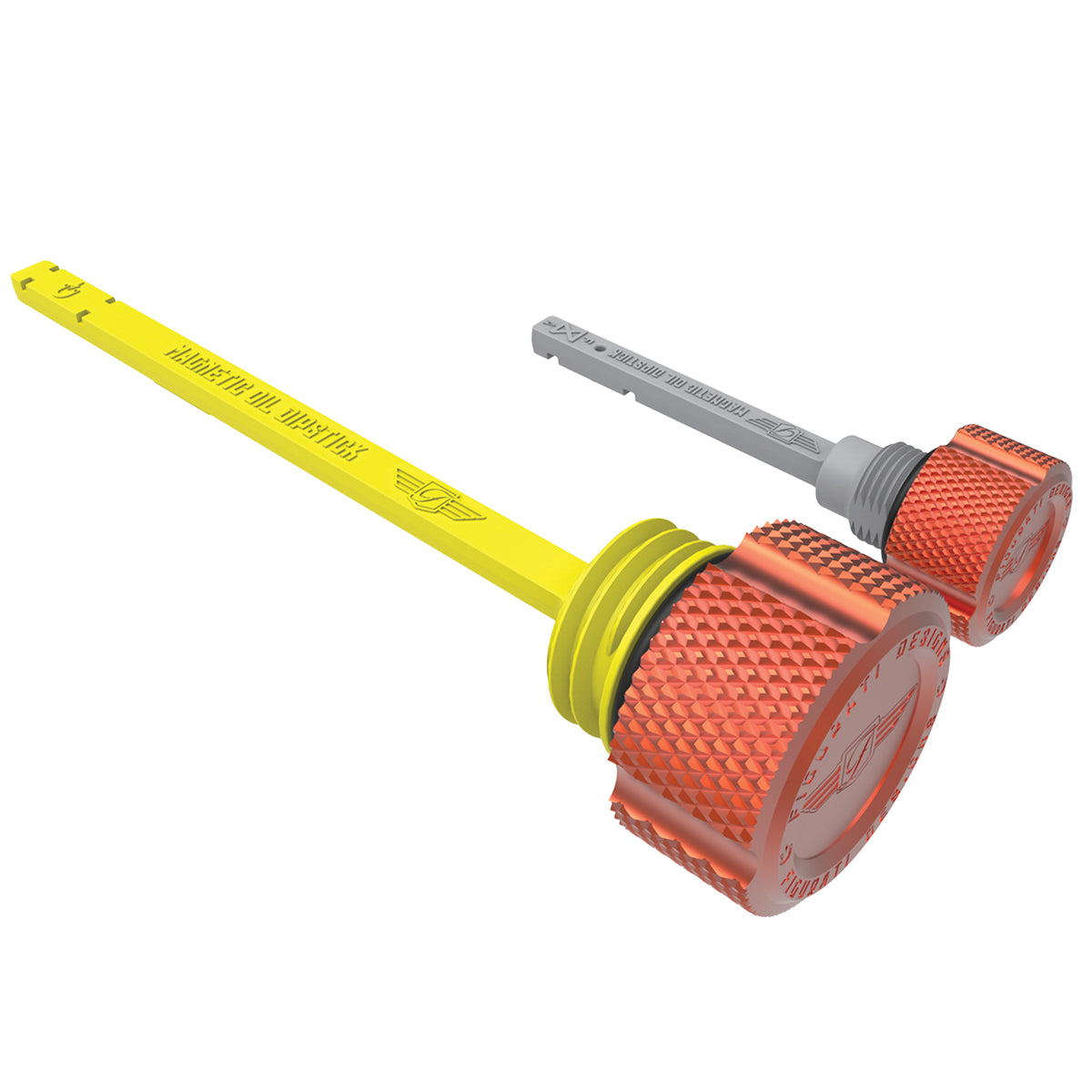 Performance Magnetic Dipstick Kit for Harley-Davidson M8 (2017-2025) - Knurled Orange