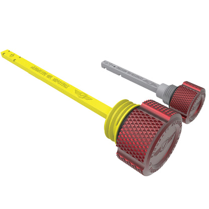 Performance Magnetic Dipstick Kit for Harley-Davidson M8 (2017-2025) - Knurled Red