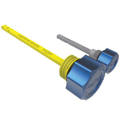 Performance Magnetic Dipstick Kit for Harley-Davidson M8 (2017-2025) - Curved Blue