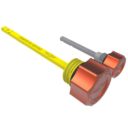 Performance Magnetic Dipstick Kit for Harley-Davidson M8 (2017-2025) - Curved Orange