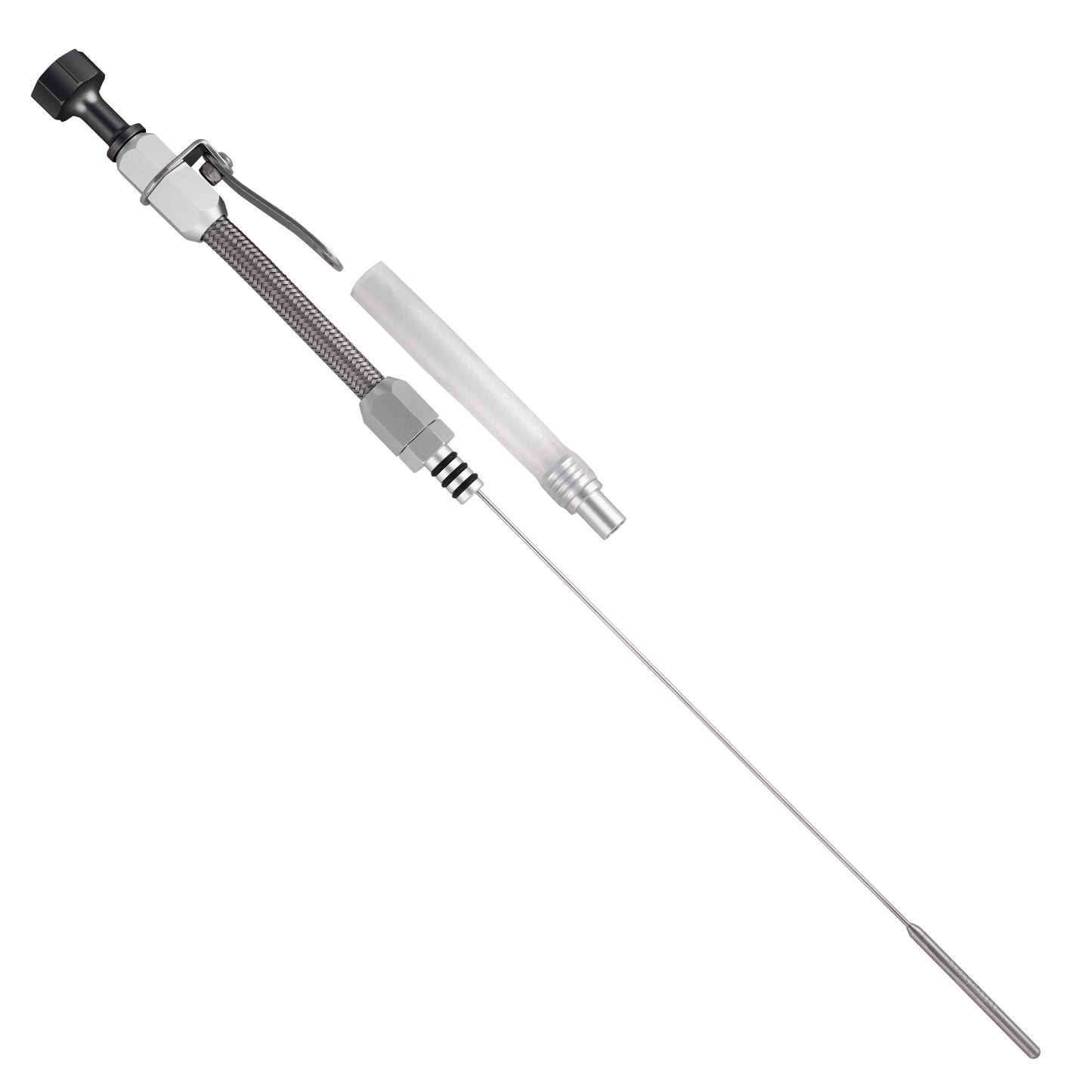 Performance Magnetic Engine Oil Dipstick and Tube for Chevrolet 262-400 Small Block - Curved Black