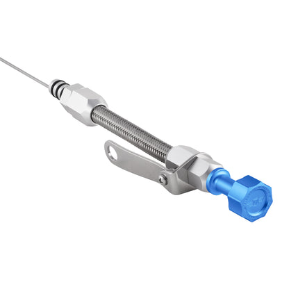 Performance Magnetic Engine Oil Dipstick and Tube for Chevrolet 262-400 Small Block - Curved Blue