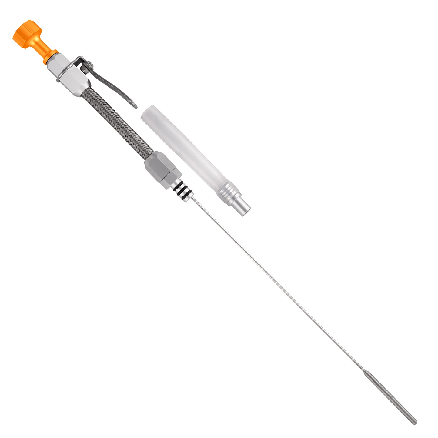 Performance Magnetic Engine Oil Dipstick and Tube for Chevrolet 262-400 Small Block - Curved Gold