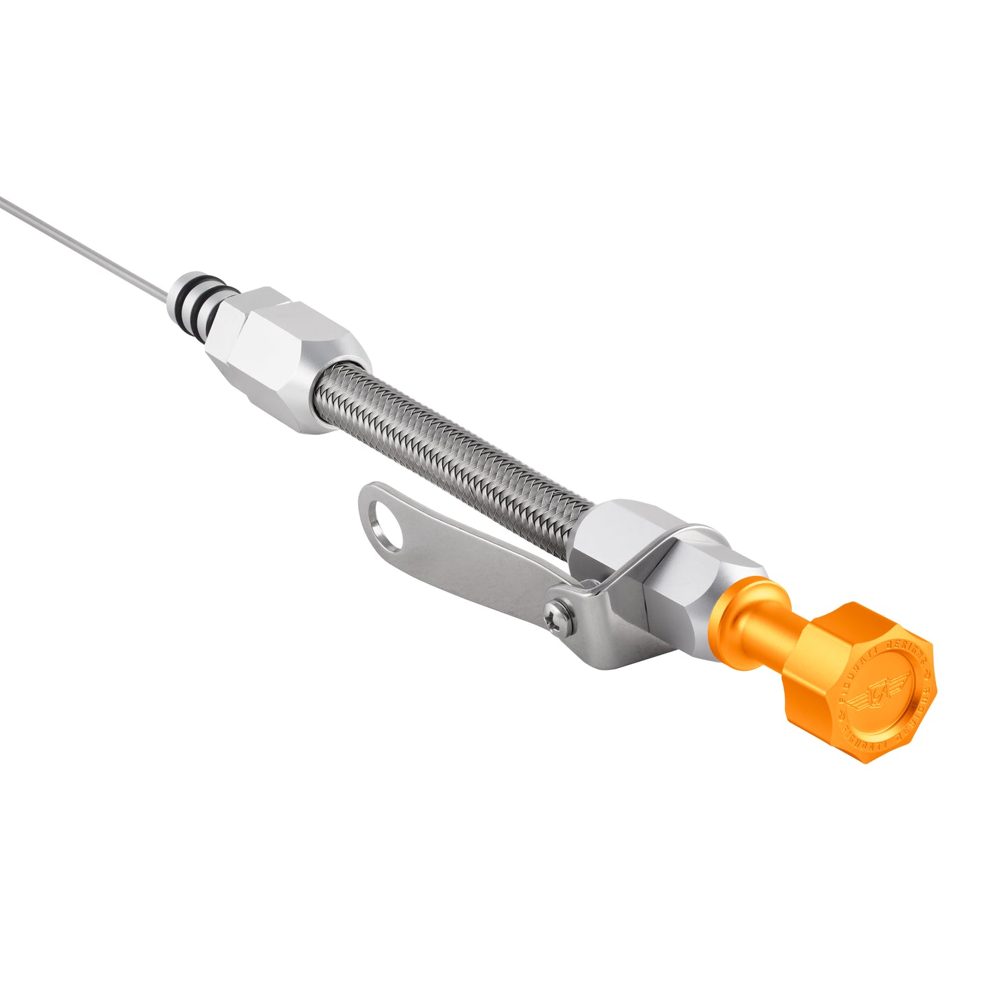 Performance Magnetic Engine Oil Dipstick and Tube for Chevrolet 262-400 Small Block - Curved Gold
