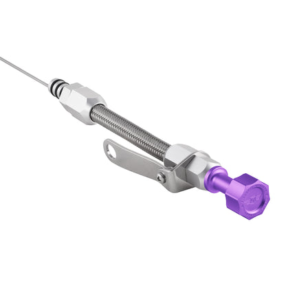 Performance Magnetic Engine Oil Dipstick and Tube for Chevrolet 262-400 Small Block - Curved Purple