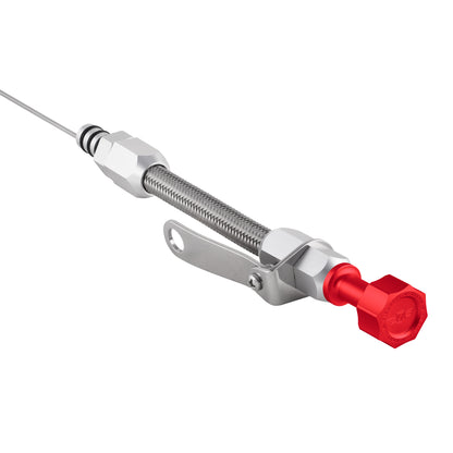Performance Magnetic Engine Oil Dipstick and Tube for Chevrolet 262-400 Small Block - Curved Red