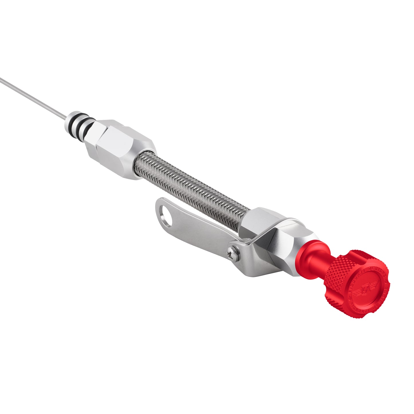 Performance Magnetic Engine Oil Dipstick and Tube for Chevrolet 262-400 Small Block - Knurled Red
