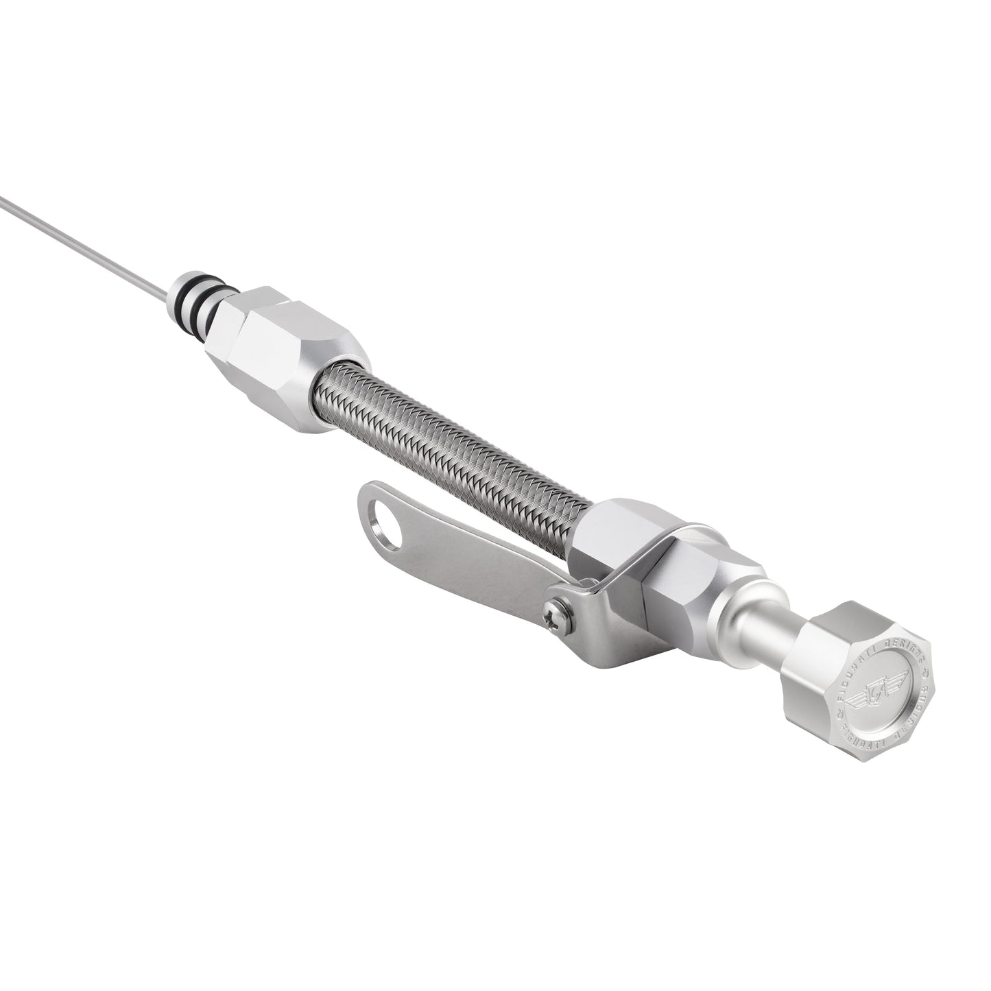 Performance Magnetic Engine Oil Dipstick and Tube for Chevrolet 262-400 Small Block - Curved Silver