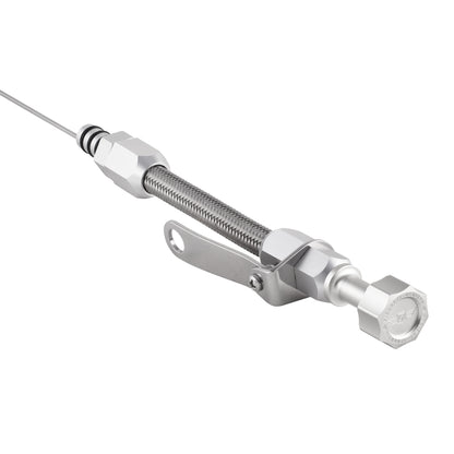 Performance Magnetic Engine Oil Dipstick and Tube for Chevrolet 262-400 Small Block - Curved Silver