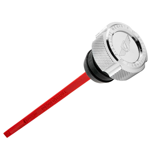 Magnetic Dipstick for Harley-Davidson Dyna (1999-2005) - Knurled Silver