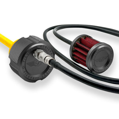 Performance Vented Dipstick for Harley-Davidson Touring M8 (2017-2026) - Knurled Black