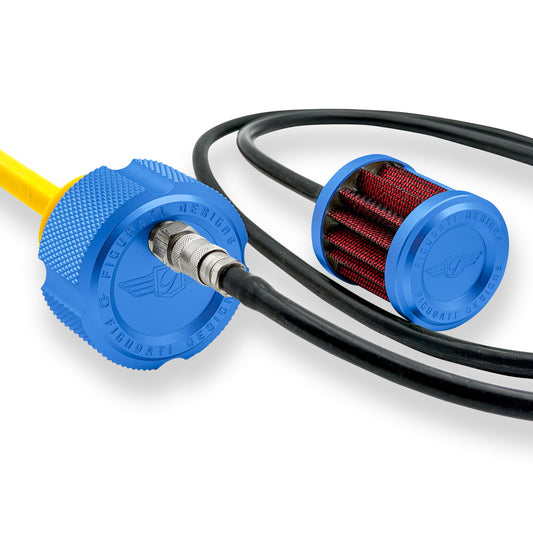 Performance Vented Dipstick for Harley-Davidson Touring M8 (2017-2026) - Knurled Blue