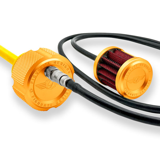 Performance Vented Dipstick for Harley-Davidson Touring M8 (2017-2026) - Knurled Gold