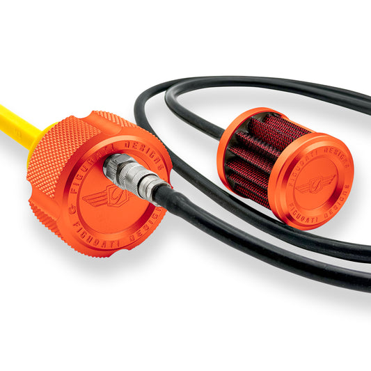 Performance Vented Dipstick for Harley-Davidson Touring M8 (2017-2026) - Knurled Orange