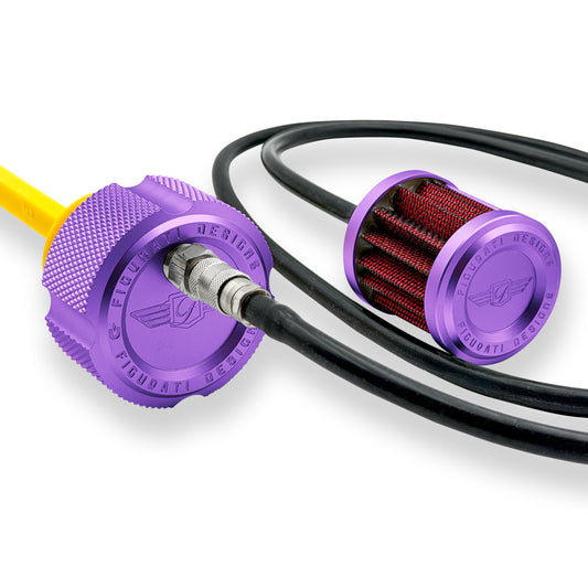 Performance Vented Dipstick for Harley-Davidson Touring M8 (2017-2026) - Knurled Purple