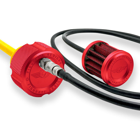 Performance Vented Dipstick for Harley-Davidson Touring M8 (2017-2026) - Knurled Red