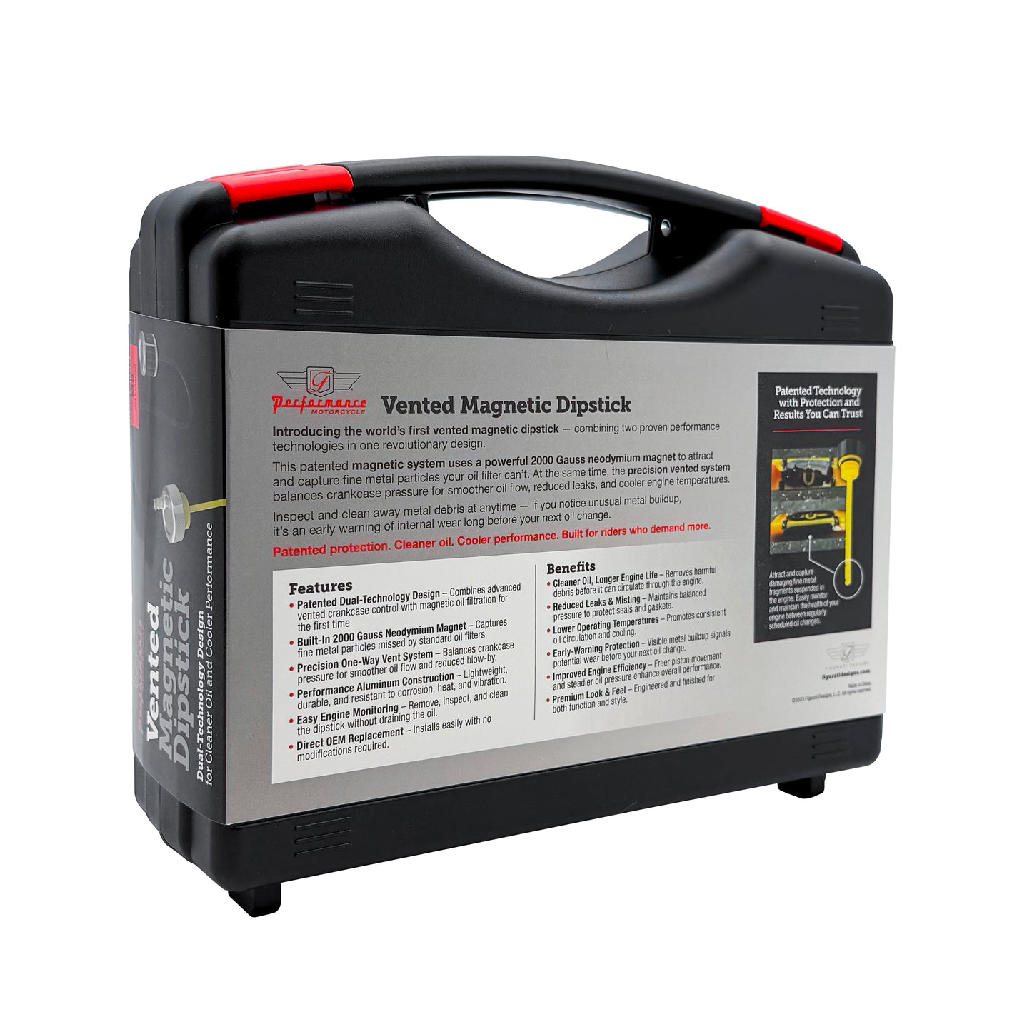 Performance Vented Dipstick for Harley-Davidson Touring M8 (2017-2026) - Knurled Silver