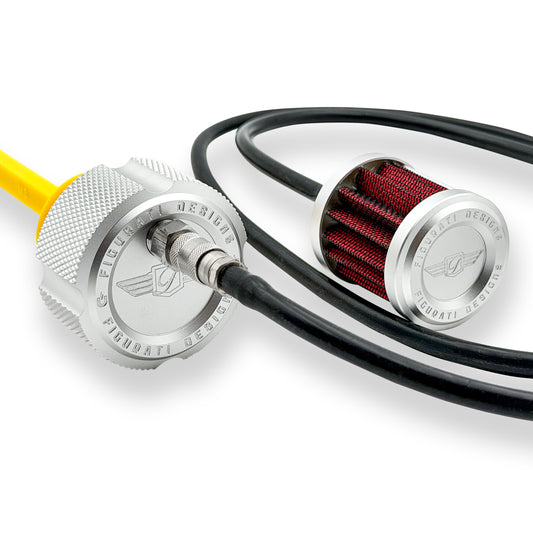 Performance Vented Dipstick for Harley-Davidson Touring M8 (2017-2026) - Knurled Silver