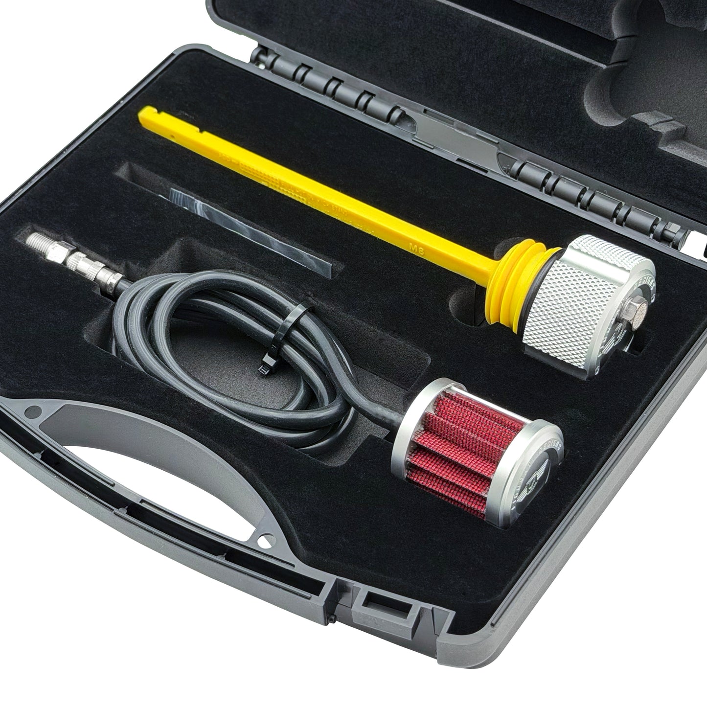 Performance Vented Dipstick for Harley-Davidson Touring M8 (2017-2026) - Knurled Silver