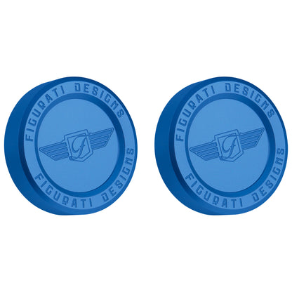 Performance Aluminum Front Axle Nut Covers - Blue