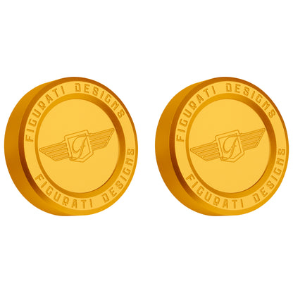 Performance Aluminum Front Axle Nut Covers - Gold