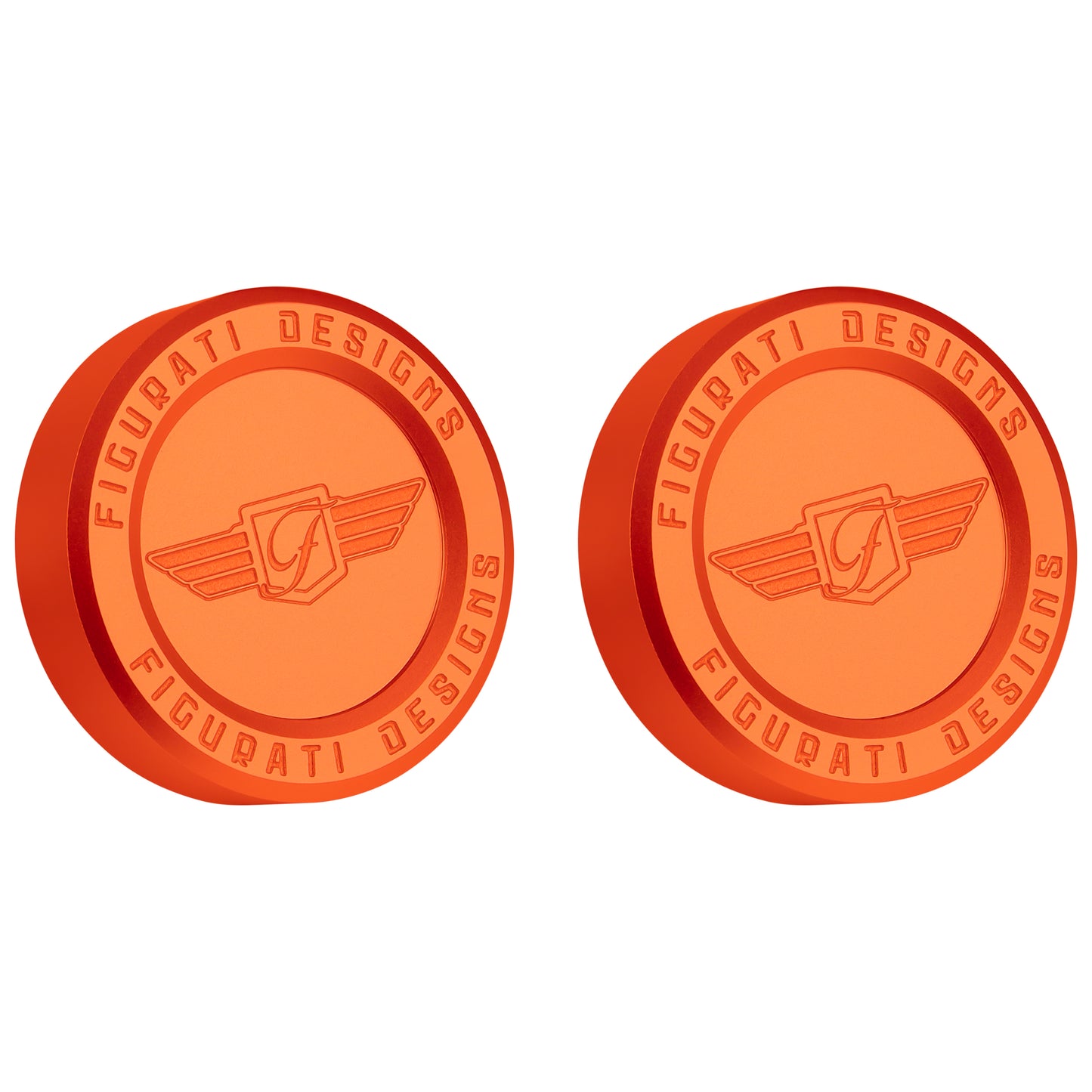 Performance Aluminum Front Axle Nut Covers - Orange