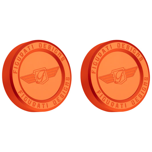 Performance Aluminum Front Axle Nut Covers - Orange