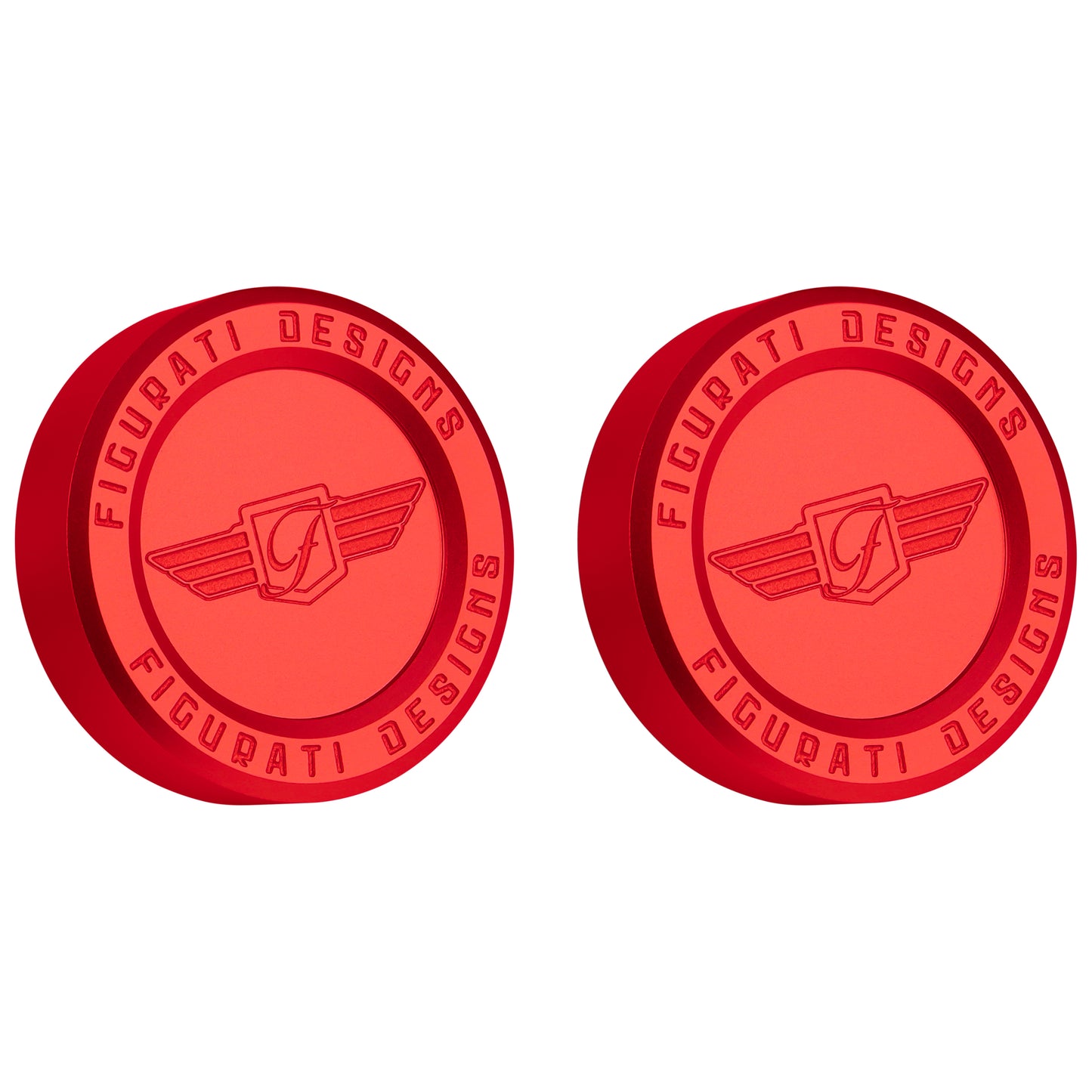 Performance Aluminum Front Axle Nut Covers - Red