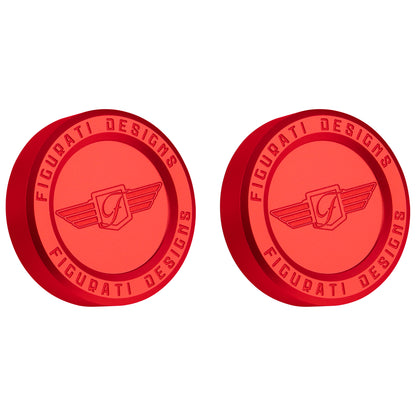 Performance Aluminum Front Axle Nut Covers - Red