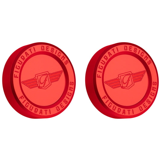 Performance Aluminum Front Axle Nut Covers - Red