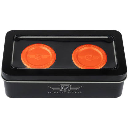 Performance Aluminum Front Axle Nut Covers - Orange
