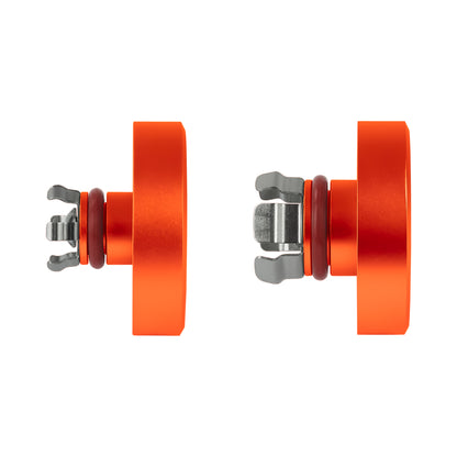 Performance Aluminum Front Axle Nut Covers - Orange