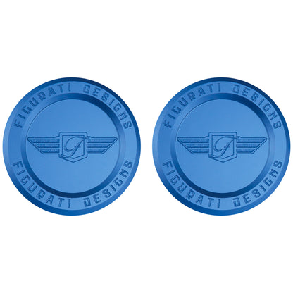 Performance Aluminum Front Axle Nut Covers - Blue