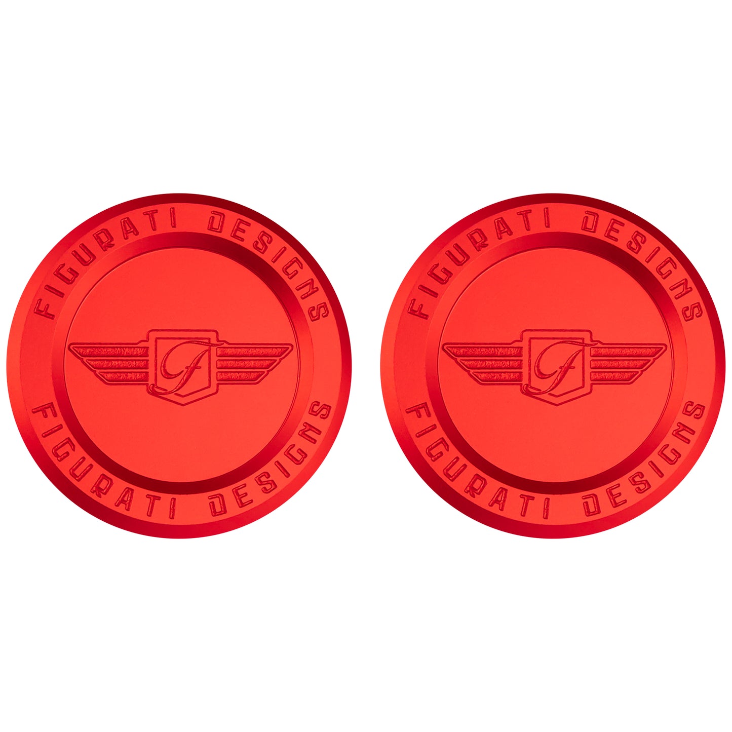 Performance Aluminum Front Axle Nut Covers - Red