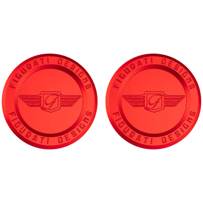 Performance Aluminum Front Axle Nut Covers - Red